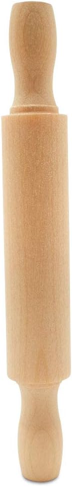 Wooden Mini Rolling Pin, 5 Inches Long, Pack of 12, Great for in The Kitchen, Play-doh, Crafting and Imaginative Play, by Woodpeckers