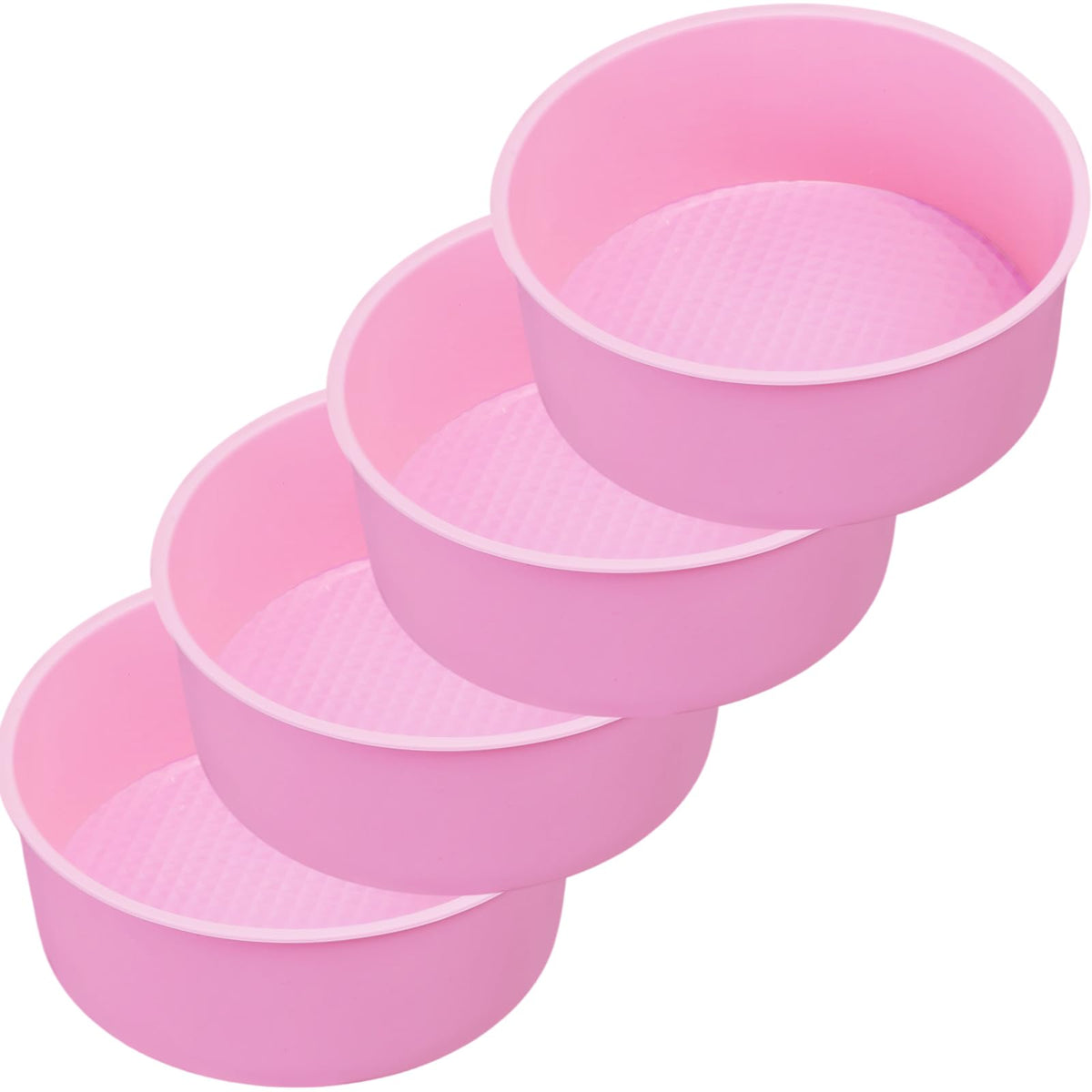 4.75 Inch Round Cake Pan, 4 Pcs Silicone Cake Pans for Baking, Nonstick Baking Mold BPA Free Dishwasher Safe, Great for Layer Cake, Cheese Cake, Chocolate Cake