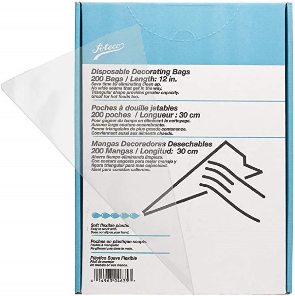 Ateco Soft Disposable Decorating Bags, 18-Inch, Pack of 200, Made in USA
