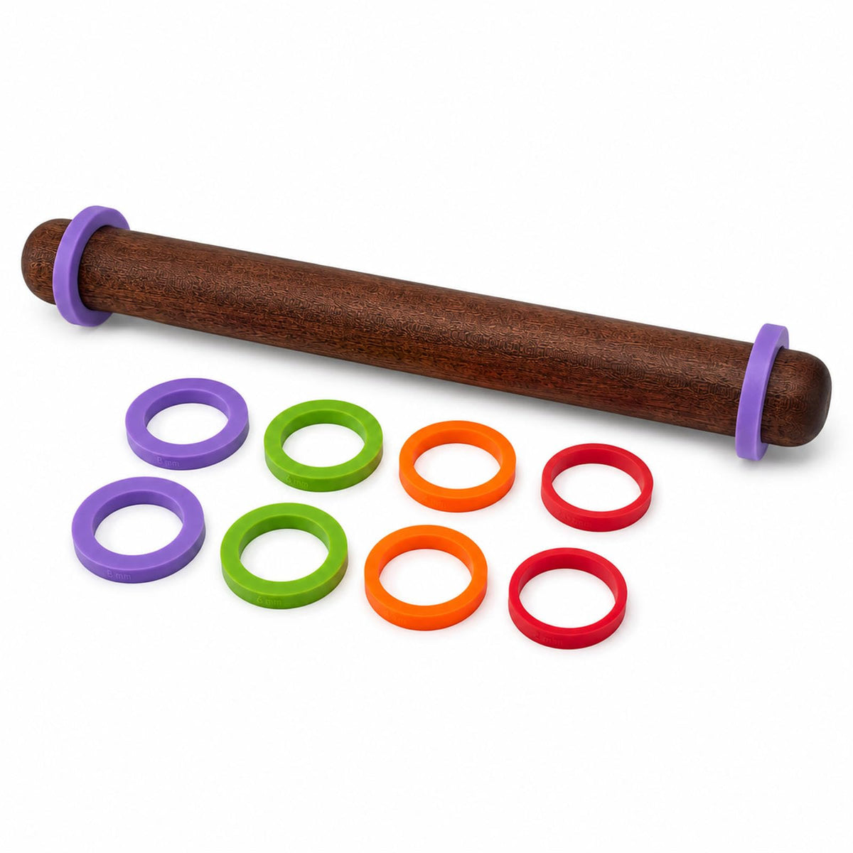 8pcs Silicone Rolling Pin Thickness Rings, Baking Accessories