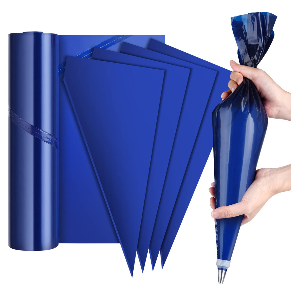ELECLAND 50Pcs Disposable Piping Bags, Dark Blue