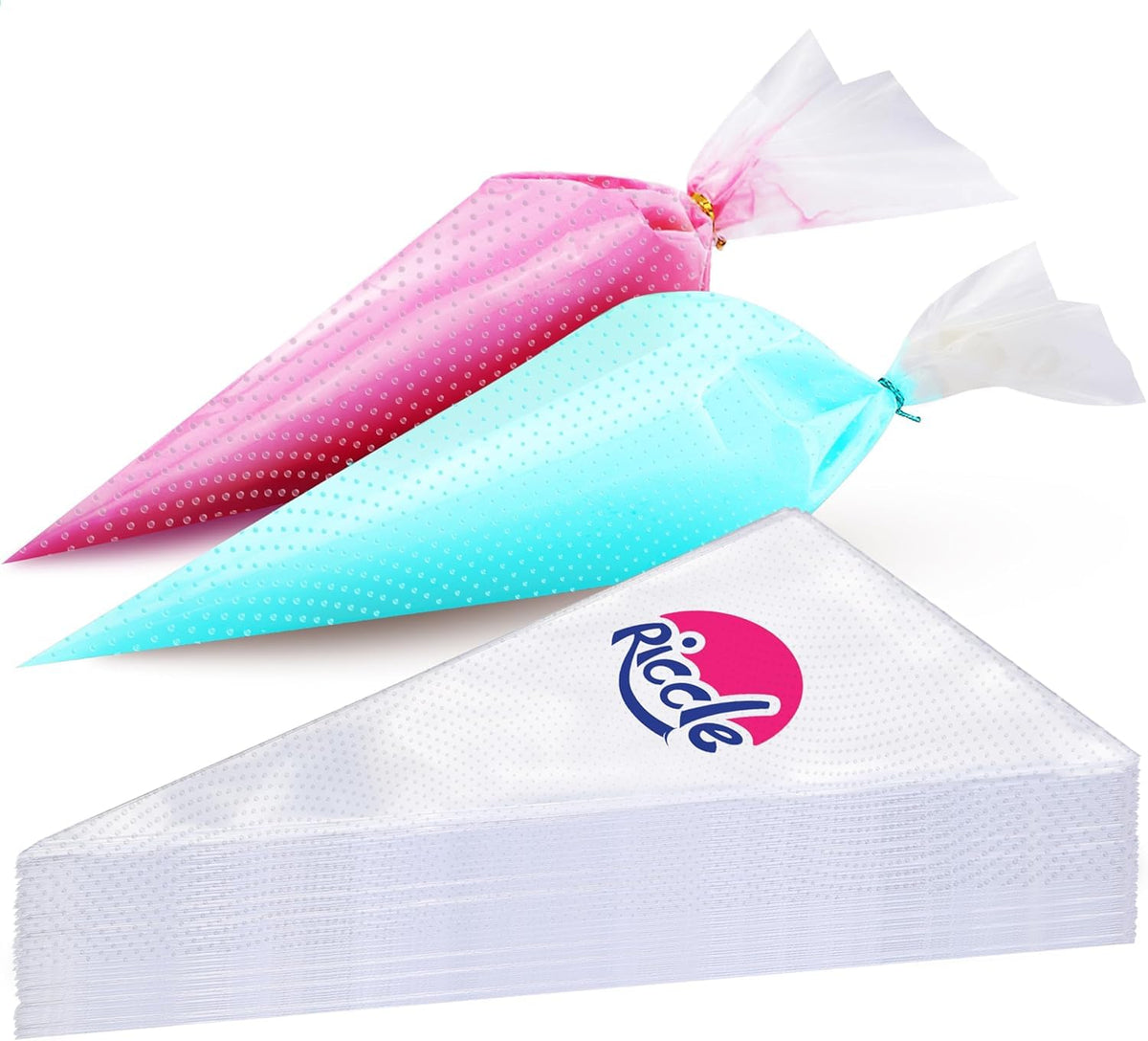 Riccle Disposable Piping Bags 12 Inch - 100 Anti Burst Pastry Bags - Icing Piping Bags for Frosting - Ideal for Cakes and Cookies Decoration