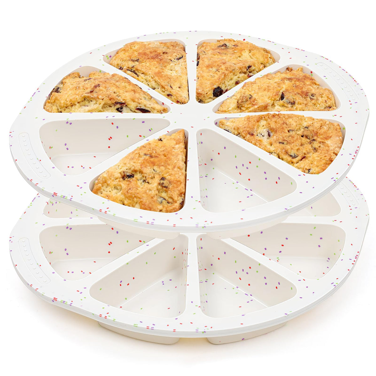 Vinino Silicone Scone Pan with Reinforce Frame, 8-Cavity Triangle Cake Mold