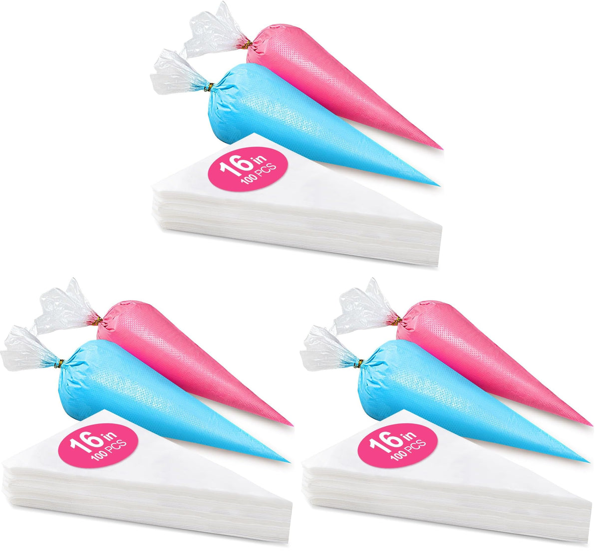 16 Inch Piping Bags Disposable, 100Pcs Large Pastry Bags