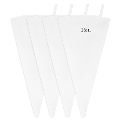 4 Pack 24 Inch Extra Large Reusable Piping Bags,Cotton Cloth Pastry Bags with Plastic Coating, Professional Tipless Icing Bags for Cake Decorating Cupcakes Cookies Desserts and Baking Supplies