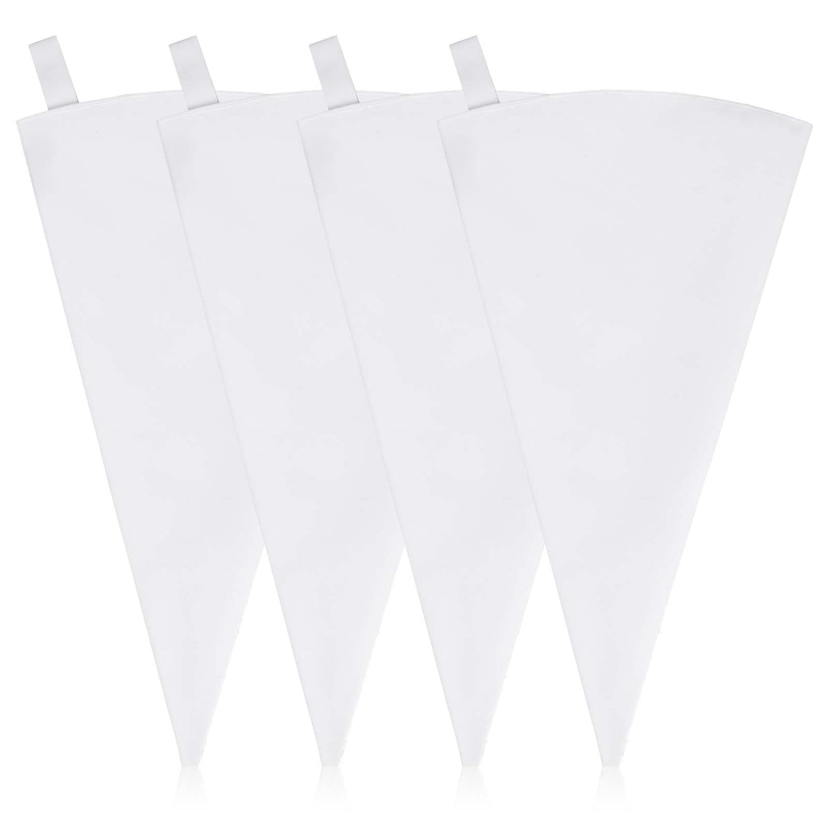 4 Pack 16" Reusable Pastry Piping Bags, Cloth Cake Decorating, White Cloth Frosting Bags, Icing Piping Bags Decorating Bags Icing Frosting Bags, White Hangable Piping Bags