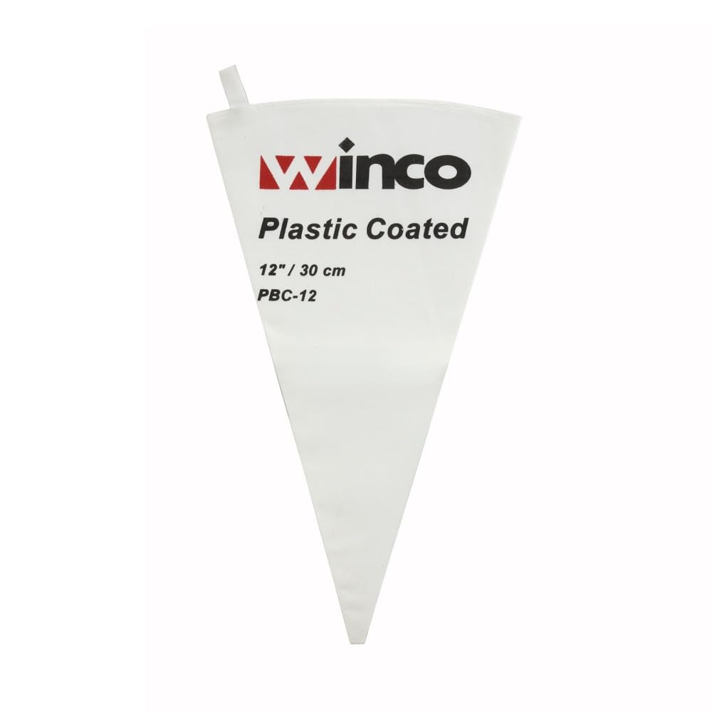 Winco Pastry Bag Cotton with Plastic Coating, 21-Inch,White,Medium
