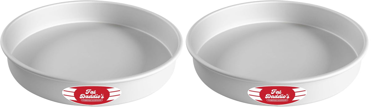 Fat Daddio's PRD-83SET Anodized Aluminum Round Cake Pans, 2 Piece Set, 8 x 3 Inch