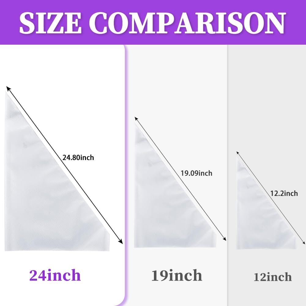 24 Inch Disposable Large Piping Bags,100 PACK Extra Large Thick Pastry Bags