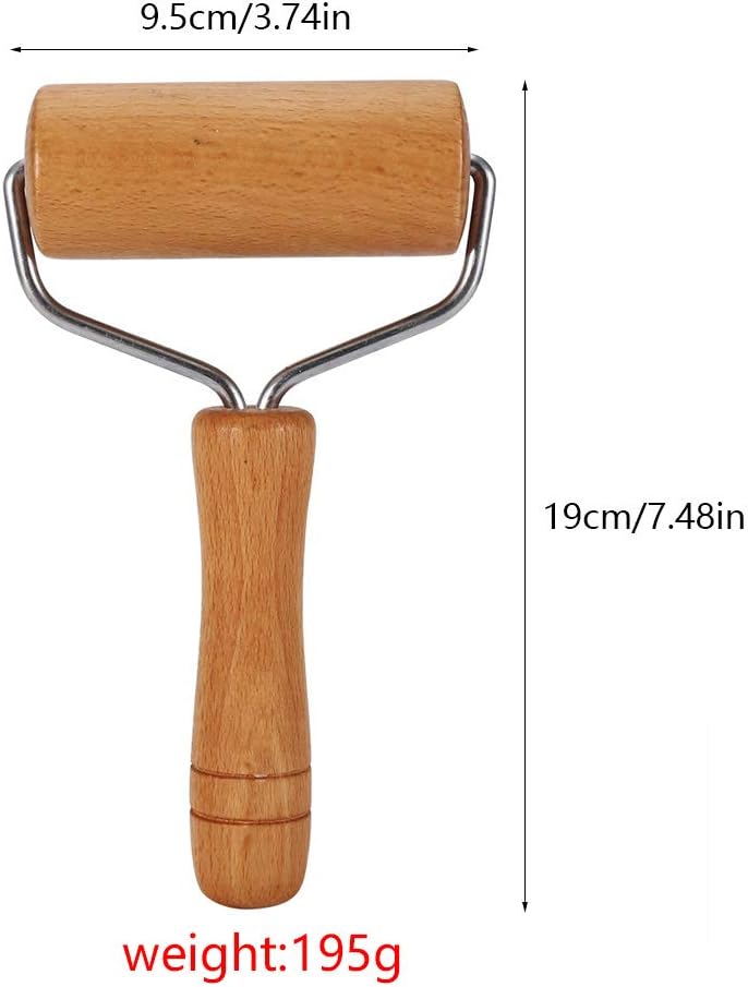 Watris Veiyi Small Rolling Pin, Wooden Dough Roller for Home Kitchen
