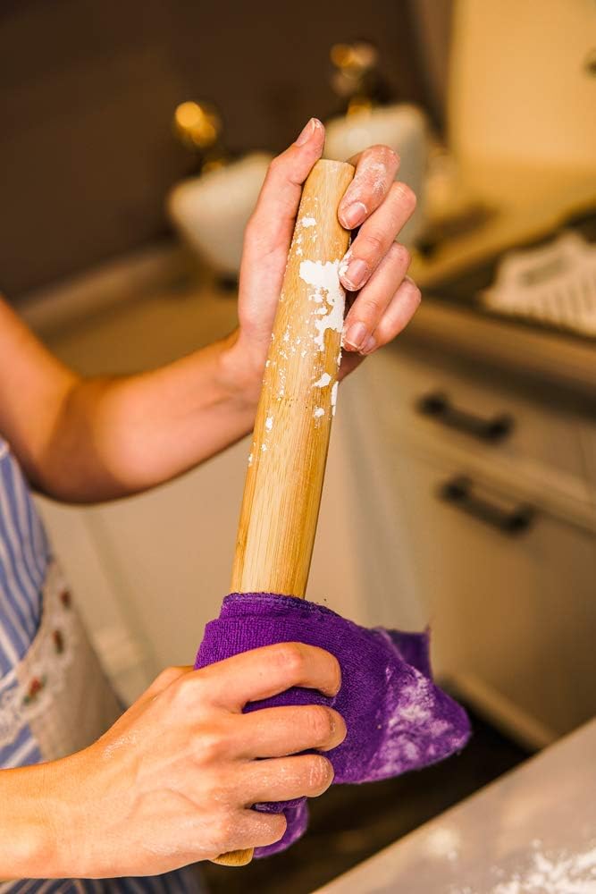 Classic French Rolling Pins Bamboo Wooden Rolling Pin for Baking Pizza Dough Pie Cookie, 13-Inch