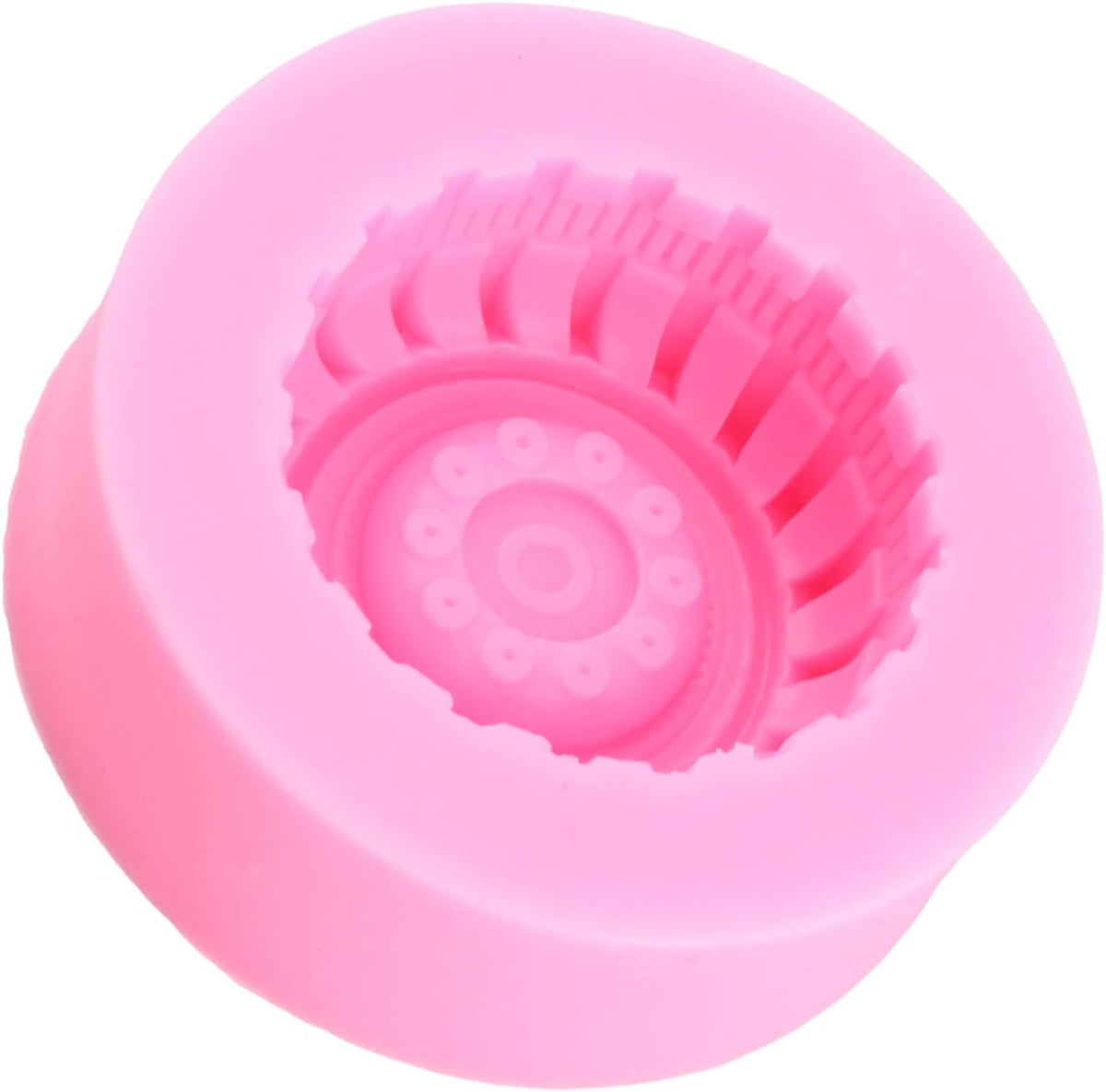 3D Round Tire Fondant Mold Truck Wheel Silicone Molds Set Of 2