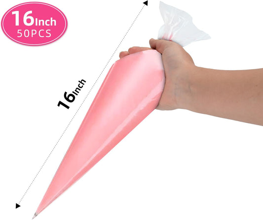 16 Inch Piping Bags Disposable, 50 Pcs Large Pastry Bags
