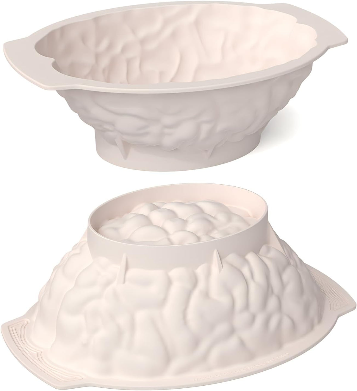 Brain Silicone Mold - Brain Cake Mold with Support Base, 3D Realistic Silicone Human Brain Gelatin Mold 3'' Deep Brain Baking Pan for Candy Breakable Chocolate Jelly or Pudding