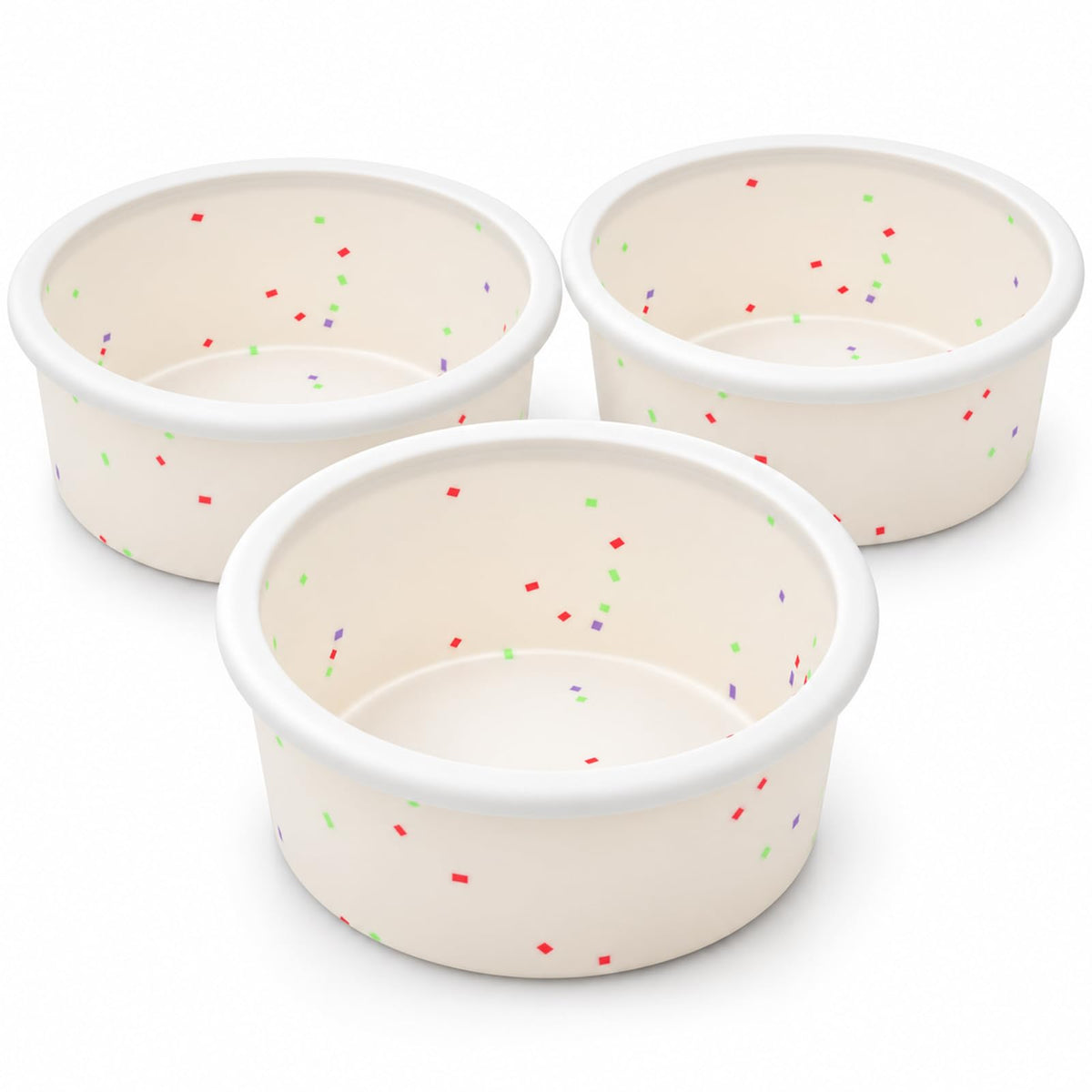 Vinino 6 Inch Round Cake Pan Set, 3 Pack Silicone Mold with Metal Frame