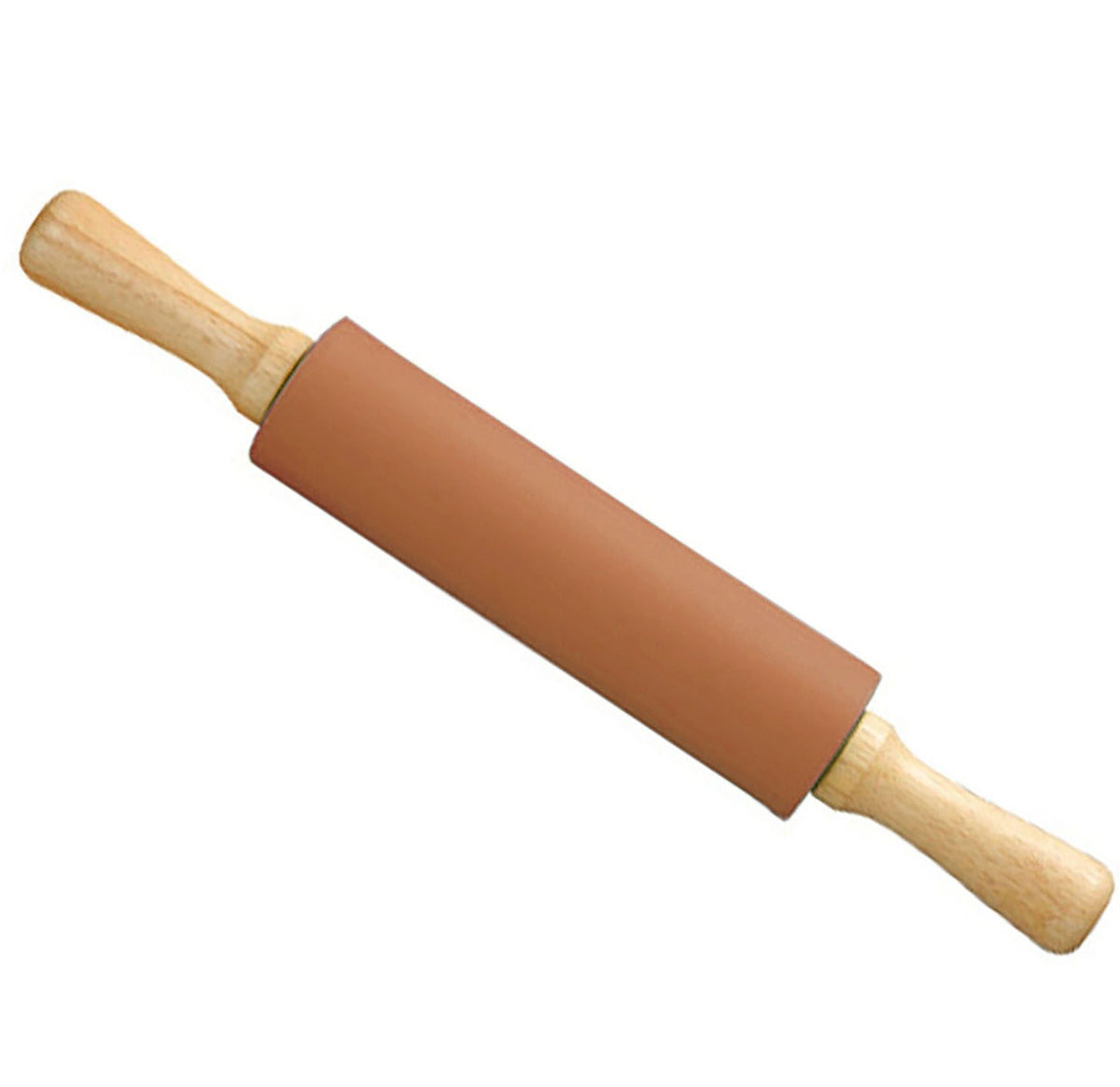 Silicone Rolling Pin, Green 9 Inch Pin with Wooden Rotatable Handle for Dough of Baking Bread, Cookie, Pizza (green, 9 inch)