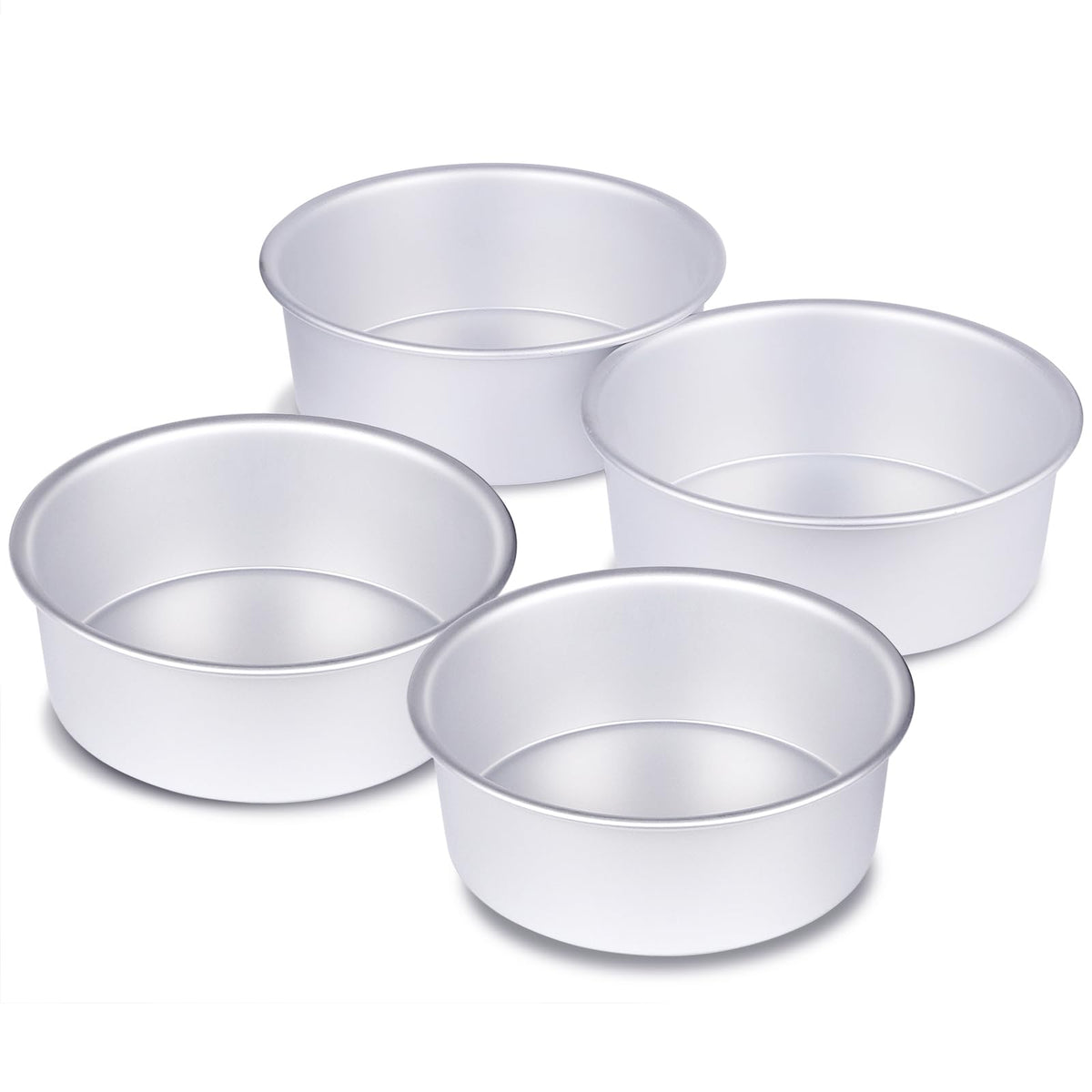 Round Cake Pan Set of 3 (6 x 3 inch/8 x 3 inch/10 x 3 inch), Aluminum Baking Pans for Layer Cakes, Heavy Duty Non-Stick, Evenly Baking Tools for Home Kitchen, Birthday Wedding Anniversary