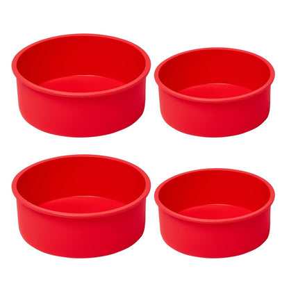 saphe 4 packs Silicone Cake Pans, Nonstick Silicone Round Cake Molds for baking, silicone bakeware sets for Cakes, Cheese Cakes and Chocolate Cake (4+6+8+10inch)