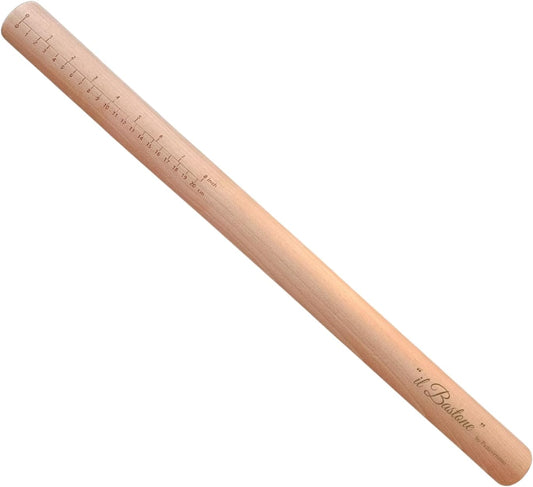 "Il Bastone" Beechwood Italian Style Rolling Pin by PastaVirtuoso, For Rolling Out Dough For Pasta, Bread, Baking, and More
