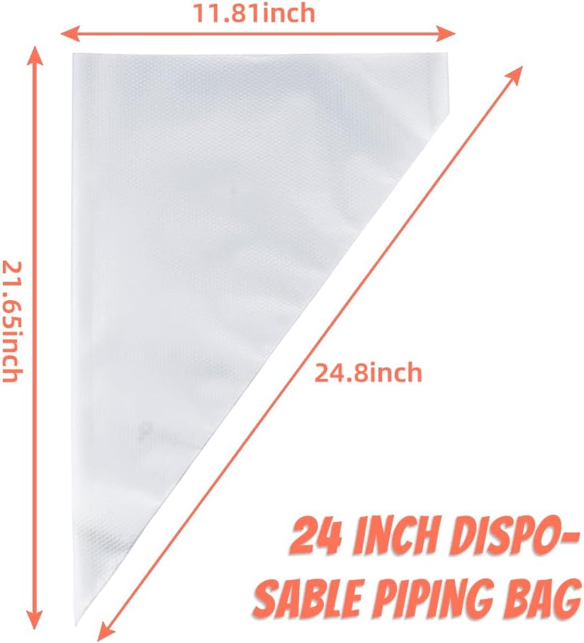 24 Inch Extra Large Piping Bags Disposable,50 Pack Thick Pastry Bags
