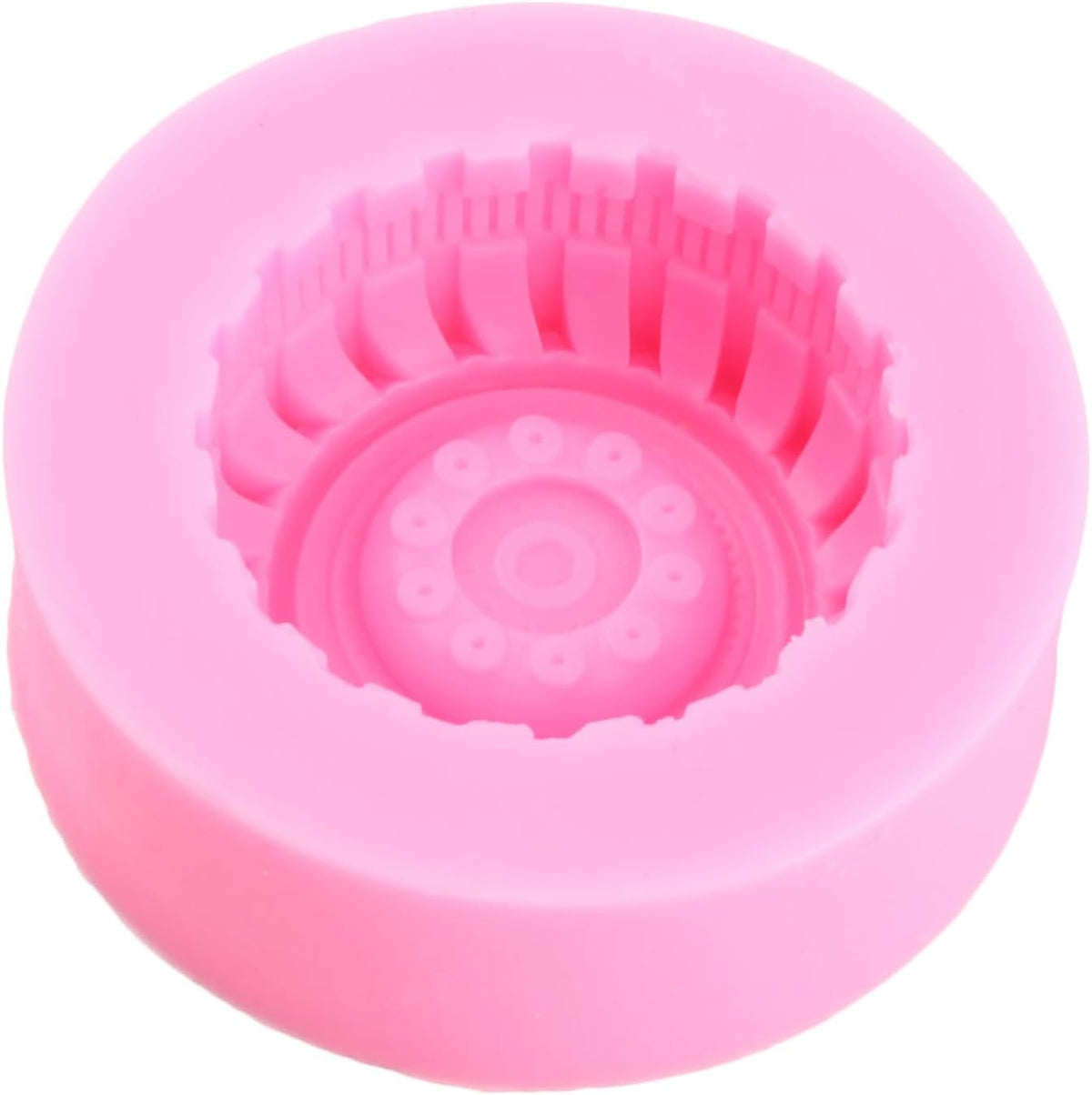 3D Round Tire Fondant Mold Truck Wheel Silicone Molds Set Of 2