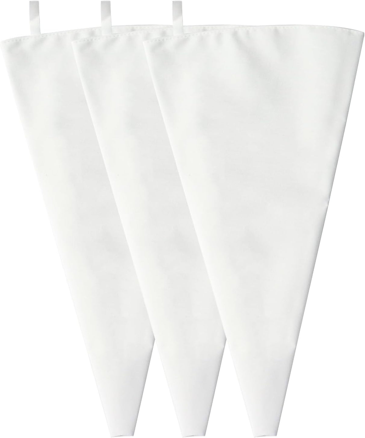 Klmnop 3 Pack Reusable Piping Bags, 18 Inch Cloth Pastry Bags Cake Decorating Bags Icing Piping Bag Hangable Frosting Piping Bags(White)