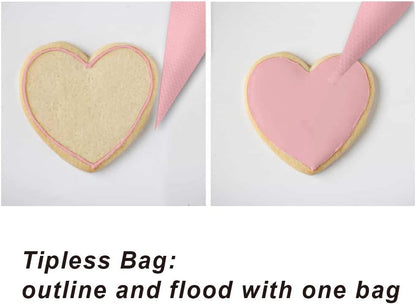 Weetiee Tipless Piping Bags - 100pcs 12-Inch Disposable Piping Pastry Bag for Royal Icing/Cookies Decorating - Best Frosting Icing Bags Cookie/Cake Decorating Tools - Bonus 2 Clips &1 Scriber Needle