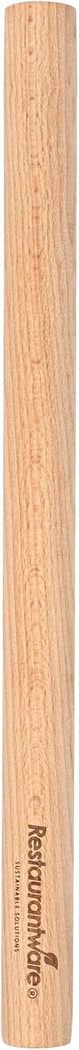 Restaurantware Wood Rolling Pin 1 Count 14 Inches Beech Wood Baking Tool, Dough Roller Handle-Less Pastry Rolling Pin Dowel Design Beige for Professional or Home Bakers