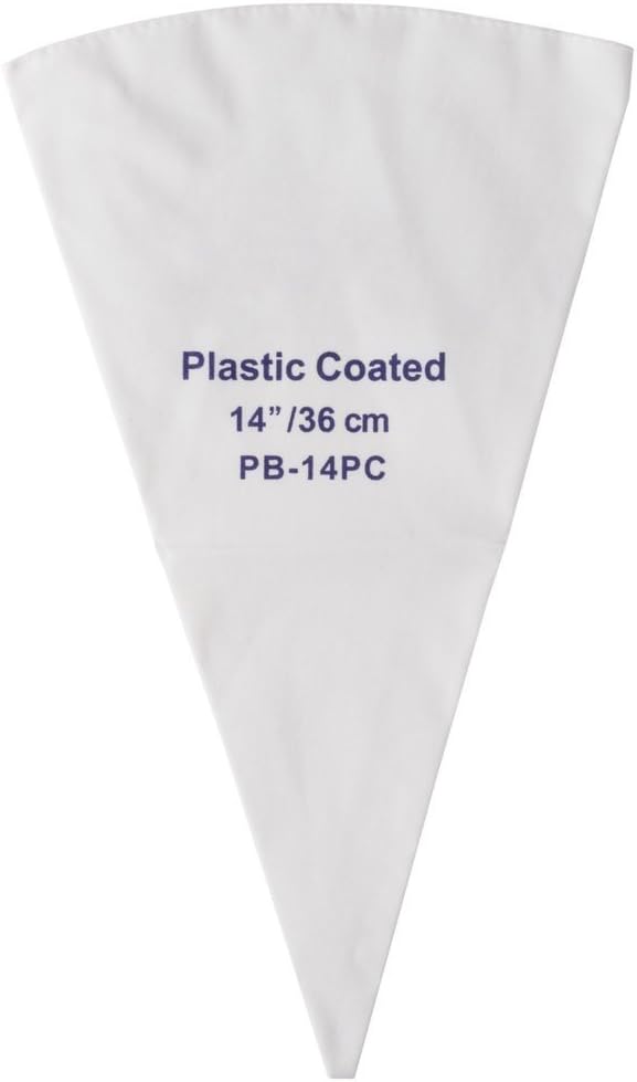 Winco Pastry Bag Cotton with Plastic Coating, 21-Inch,White,Medium