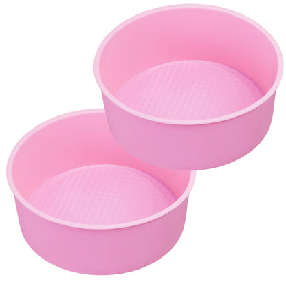 4.75 Inch Round Cake Pan, 4 Pcs Silicone Cake Pans for Baking, Nonstick Baking Mold BPA Free Dishwasher Safe, Great for Layer Cake, Cheese Cake, Chocolate Cake