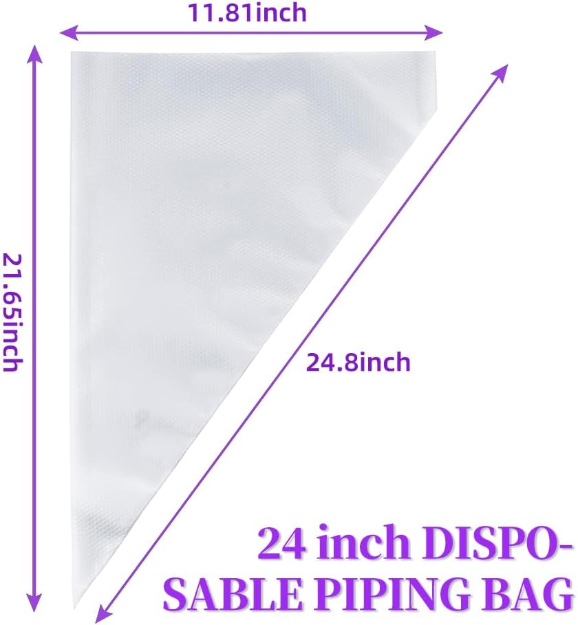 24 Inch Disposable Large Piping Bags,100 PACK Extra Large Thick Pastry Bags