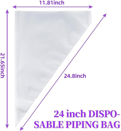 24 Inch Disposable Large Piping Bags,100 PACK Extra Large Thick Pastry Bags