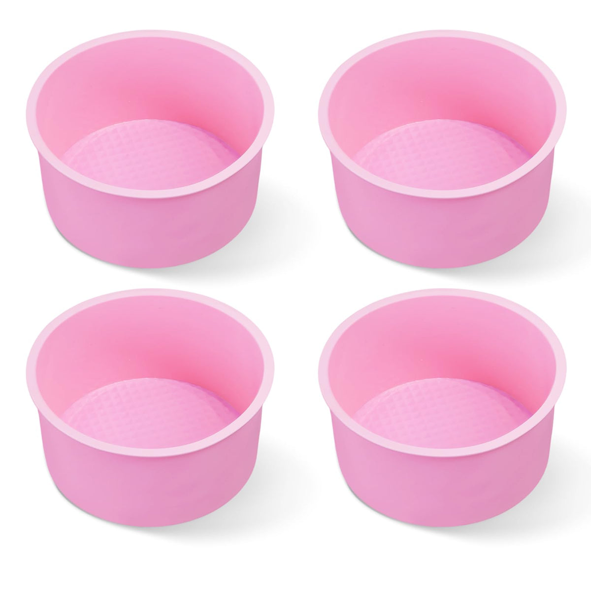 4.75 Inch Round Cake Pan, 4 Pcs Silicone Cake Pans for Baking, Nonstick Baking Mold BPA Free Dishwasher Safe, Great for Layer Cake, Cheese Cake, Chocolate Cake