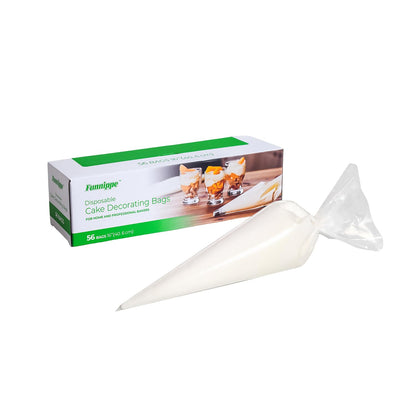 Disposable Piping Bags, 16 Inch Cake Decorating Bags, Anti-Burst Pastry Bags for Cakes and Cookies, Pack of 56