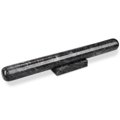 Marble Rolling Pin with Stand, 15.7" Black Stone French Heavy Polished Non Stick Cookie Pizza Pastry Dough Baker Roller for Kitchen Baking