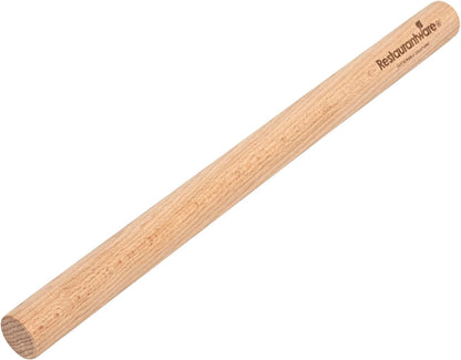Restaurantware Wood Rolling Pin 1 Count 14 Inches Beech Wood Baking Tool, Dough Roller Handle-Less Pastry Rolling Pin Dowel Design Beige for Professional or Home Bakers