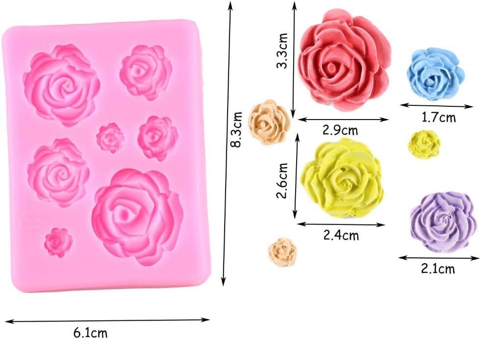 2PCS Rose Flowers silicone molds Cake Chocolate Mold wedding Cake Decorating Tools Fondant Sugarcraft Cake Molds