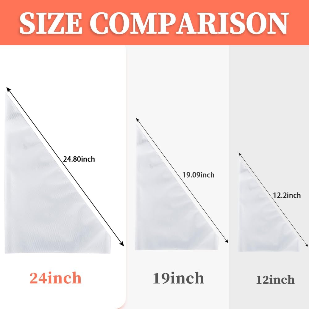 24 Inch Extra Large Piping Bags Disposable,50 Pack Thick Pastry Bags