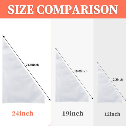 24 Inch Extra Large Piping Bags Disposable,50 Pack Thick Pastry Bags