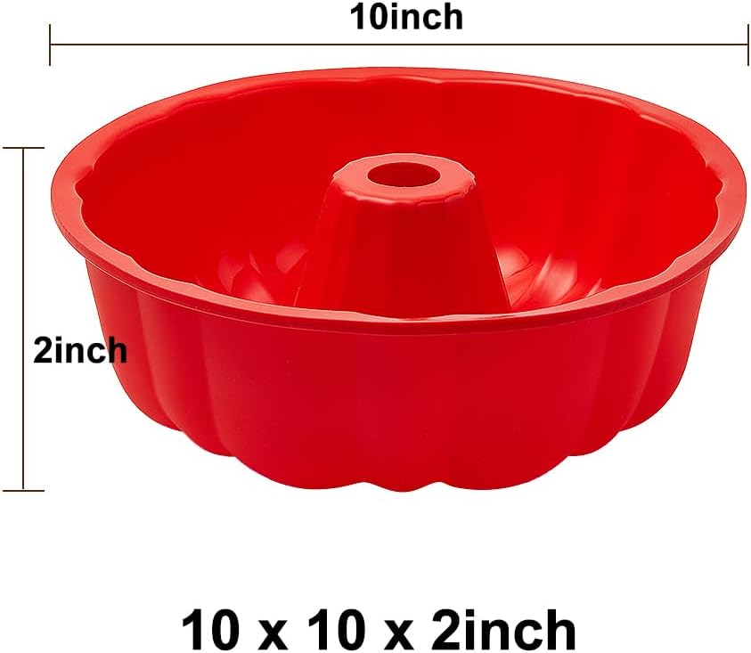 SOV silicone cake pan, silicone Cake Molds, Bakeware Non Stick 10 inch Pan for Jello,Gelatin,cake, Silicone Baking Molds for Cakes, Round Baking Pan (1 pack)