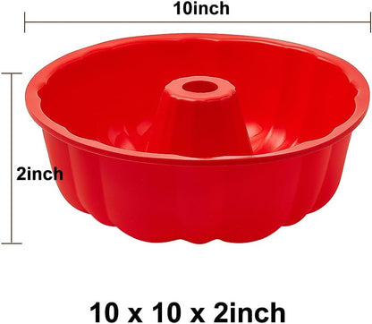 SOV silicone cake pan, silicone Cake Molds, Bakeware Non Stick 10 inch Pan for Jello,Gelatin,cake, Silicone Baking Molds for Cakes, Round Baking Pan (1 pack)