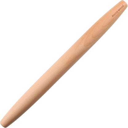 muso wood Wooden Rolling Pin for Baking, Beech Wood Tapered Rolling Pin