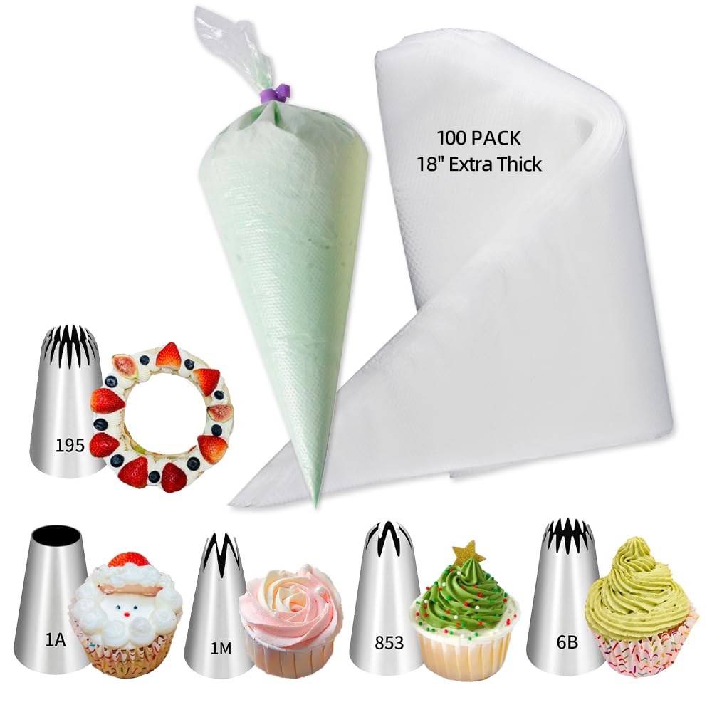 24 Inch Disposable Large Piping Bags,100 PACK Extra Large Thick Pastry Bags