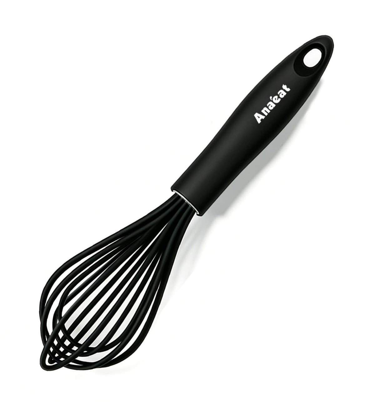 Anaeat Silicone Whisk, Thick Stainless Steel Wire Inner - Heat Resistant Kitchen Whisks for Non-Stick Cookware, Balloon Egg Beater for Whisking, Blending, Beating, Frothing & Stirring (Red)