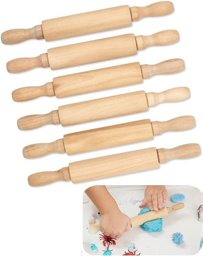 Kids Mini Rolling Pins 8 Inch, 6 Pack