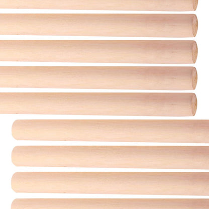 LABRIMP 10pcs Rolling Pin Wooden Dough Roller 10.61 In