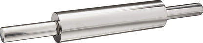 Fox Run Stainless Steel Rolling Pin With Handles, 18" x 2.6" x 2.8" Roller