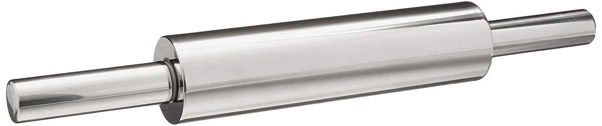 Fox Run Stainless Steel Rolling Pin With Handles, 18" x 2.6" x 2.8" Roller