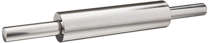 Fox Run Stainless Steel Rolling Pin With Handles, 18" x 2.6" x 2.8" Roller