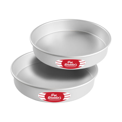 Fat Daddio's PRD-83SET Anodized Aluminum Round Cake Pans, 2 Piece Set, 8 x 3 Inch
